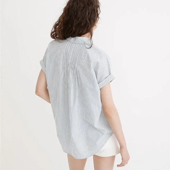 MADEWELL‎ Courier Pintuck-Back Shirt in Stripe - Picture 3 of 6